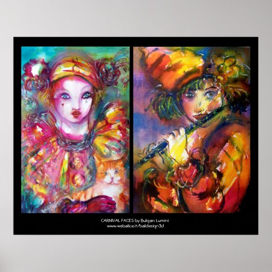 CARNIVAL FACES Venezianische Masquerade, Flutist P Poster (Vorne)