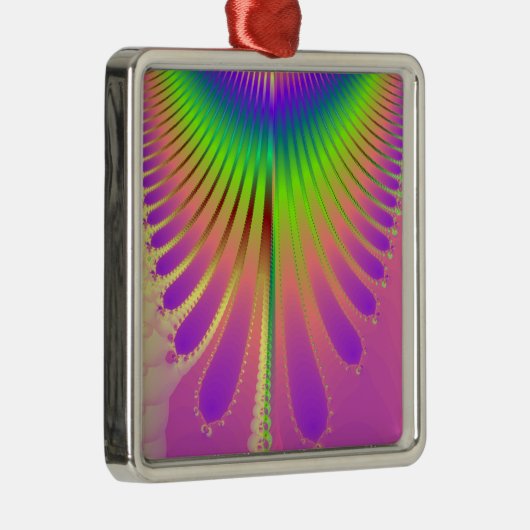 Carnival Feathers Silbernes Ornament (Rechts)