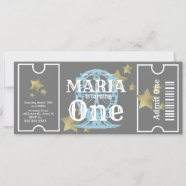 Carnival Ferris Wheel Geburtstag Ticket Party Grau Einladung