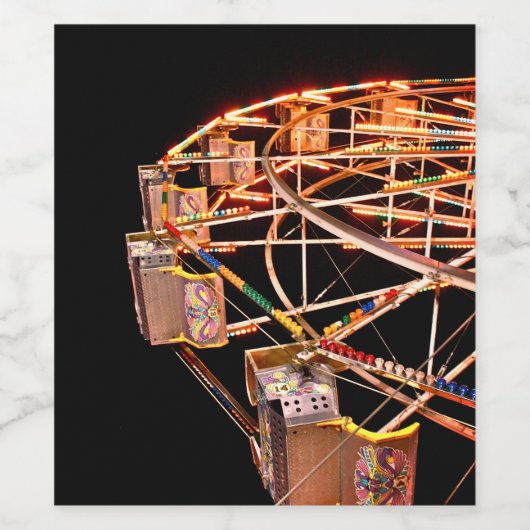 Carnival Ferris Wheel Weinetikett (Einzelnes Label)