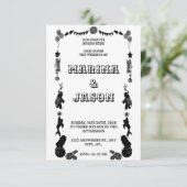 Carnival festival black and white save the date (Stehend Vorderseite)