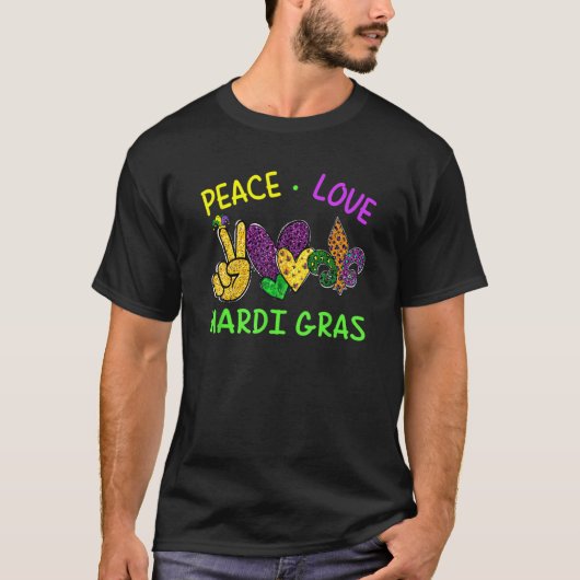 Carnival For Hippies Peace Love Mardi Gras Long  1 T-Shirt (Vorderseite)