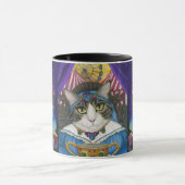 Carnival Fortune Teller Cat Tarot Card Art Mug Tasse (Zentrum)