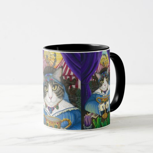Carnival Fortune Teller Cat Tarot Card Art Mug Tasse (VorderseiteRechts)