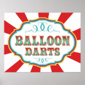 Carnival Game Sign Balloon Darts Poster (Vorne)