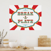 Carnival Game Sign Break a Plate Poster (Küche)