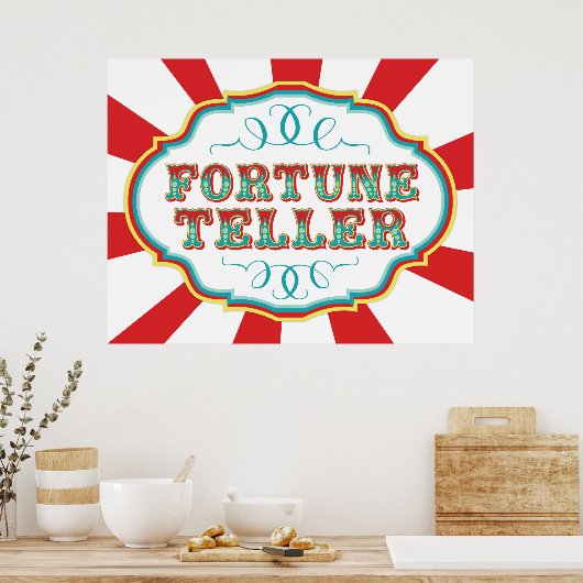 Carnival Game Sign Fortune Teller Poster (Küche)