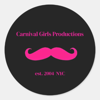 Carnival Girls Productions Mustache Runder Aufkleber