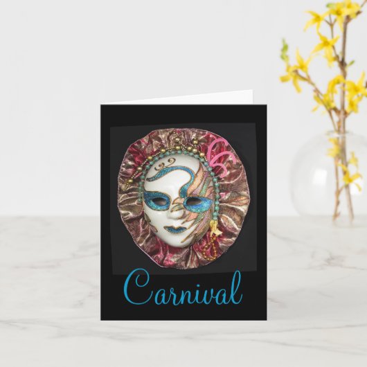 Carnival, Mardi Gras Mask Karte (Gelbe Blume)