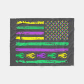Carnival Mardi Gras Usa American Flag Crawfish Par Fleecedecke (Vorderseite (Horizontal))