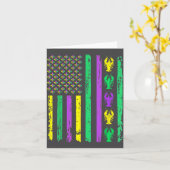 Carnival Mardi Gras Usa American Flag Crawfish Par Karte (Gelbe Blume)