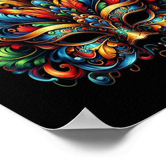 Carnival Mask Brazil Rio  Poster (Ecke)