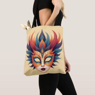 Carnival Mask Feather Art Tote Bag Tasche
