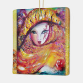 CARNIVAL MASK IM Party YELLOW Masquerade Keramikornament (Links)