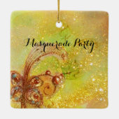 CARNIVAL MASK IM Party YELLOW Masquerade Keramikornament (Rückseite)