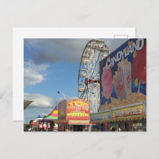 Carnival Midway mit Sno Cone steht im Vordergrund Postkarte (Vorne/Hinten)