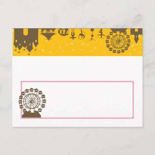 Carnival mit schriftlicher Platzkarte Postkarte (Vorderseite)