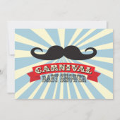 Carnival Mustache Kinderdusche Einladung (Rückseite)