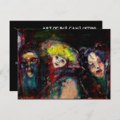 CARNIVAL NIGHT IN VENEDIG Black Einladungspostkarte (Vorne/Hinten)