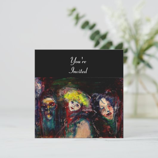 CARNIVAL NIGHT IN VENEDIG Venezianische Masquerade Einladung (Stehend Vorderseite)