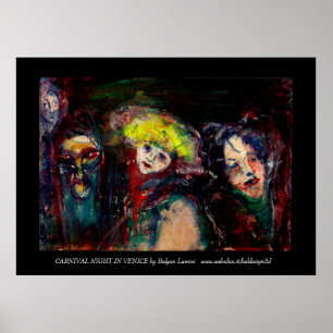 CARNIVAL NIGHT IN VENEDIG Venezianische Masquerade Poster