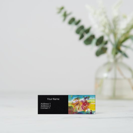 CARNIVAL NIGHT Masquerade Dance, Music Black Paper Mini Visitenkarte (Stehend Vorderseite)