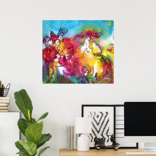 CARNIVAL NIGHT / Venezianische Masquerade, Tanzmus Poster (Heimbüro)