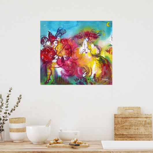 CARNIVAL NIGHT / Venezianische Masquerade, Tanzmus Poster (Küche)