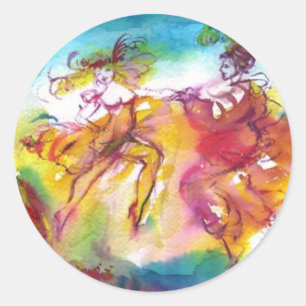 CARNIVAL NIGHT / Venezianische Masquerade, Tanzmus Runder Aufkleber