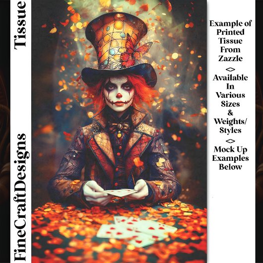 Carnival Noir Autumn Mad Hatter DW8AF Decoupage Seidenpapier