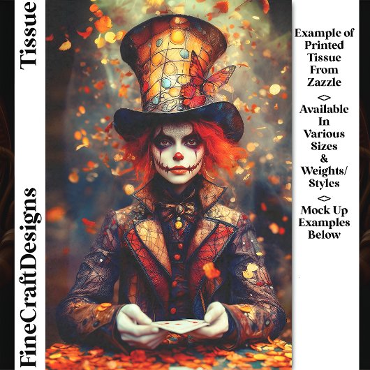 Carnival Noir Autumn Mad Hatter DW8BF Decoupage Seidenpapier