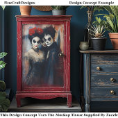 Carnival Noir Viktorianisch Mime Actors BJ7 Decoup Seidenpapier