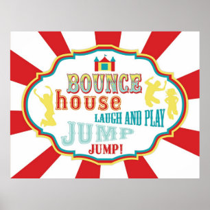 Carnival- oder Circus Bounce House-Zeichen Poster