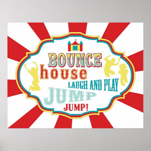 Carnival- oder Circus Bounce House-Zeichen Poster (Vorne)