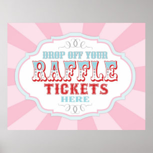 Carnival oder Circus Raffle Ticket Booth Sign Poster