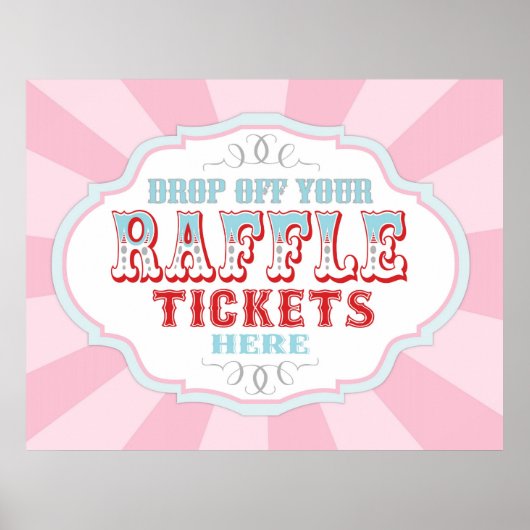 Carnival oder Circus Raffle Ticket Booth Sign Poster (Vorne)