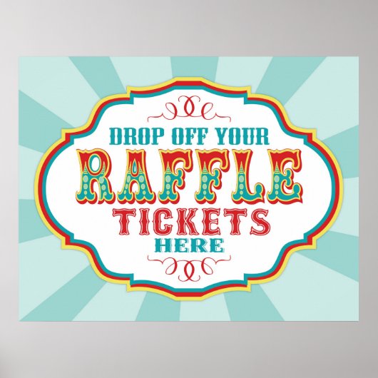 Carnival oder Circus Raffle Ticket Booth Sign Poster (Vorne)