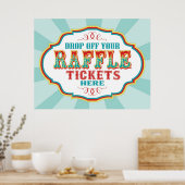 Carnival oder Circus Raffle Ticket Booth Sign Poster (Küche)