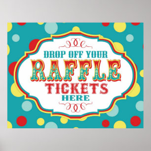 Carnival oder Circus Raffle Ticket Booth Sign Poster