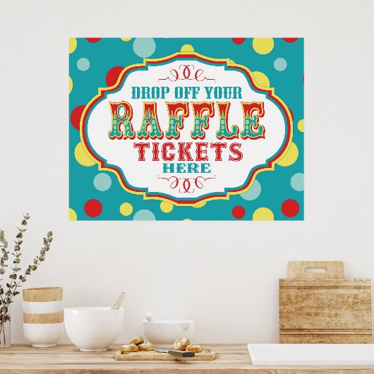 Carnival oder Circus Raffle Ticket Booth Sign Poster (Küche)
