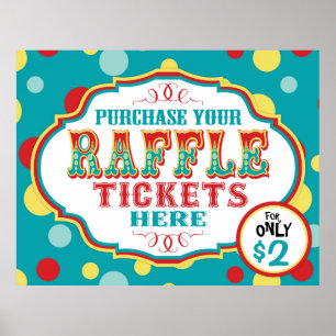 Carnival oder Circus Raffle Ticket Booth Sign Poster