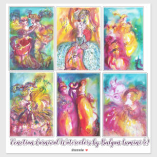 CARNIVAL OF VENICE Mardi Gras Masquerade Masks Aufkleber