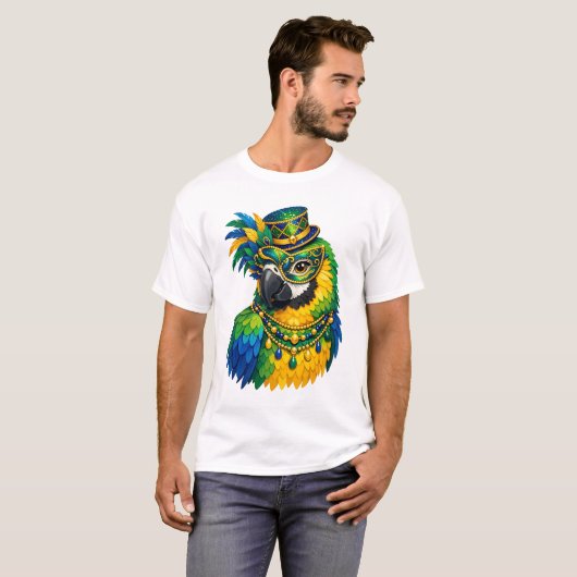 Carnival Parrot Colorful Graphic T-Shirt (Vorne ganz)