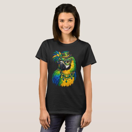 Carnival Parrot Colorful Graphic T-Shirt (Vorne ganz)