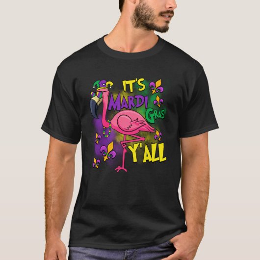 Carnival Party Gift Idea Flamingo Mardi Gras T-Shirt (Vorderseite)