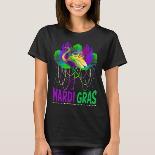 Carnival Party  Idea Flamingo Mardi Gras T-Shirt (Vorderseite)