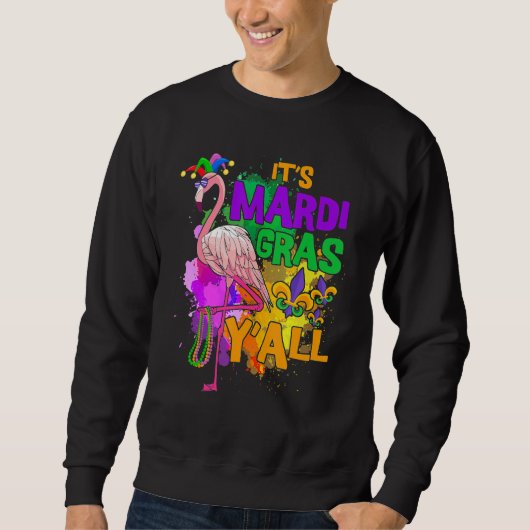 Carnival Party Idee Flamingo Mardi Gras 2 Sweatshirt (Vorderseite)