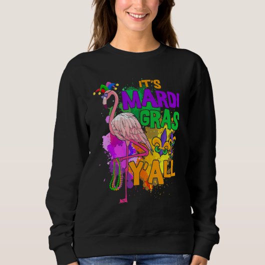 Carnival Party Idee Flamingo Mardi Gras 2 Sweatshirt (Vorderseite)