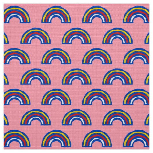 CARNIVAL - Retro-Regenboote in Primärfarbe auf Ros Stoff (Muster)