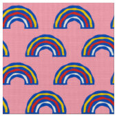 CARNIVAL - Retro-Regenboote in Primärfarbe auf Ros Stoff (Nahaufnahme)